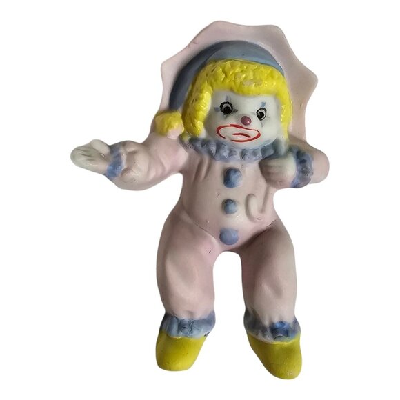 Vintage Enesco Shelf Sitting Clown Trio Figurines Collectible Retro Circus Decor - Picture 3 of 8